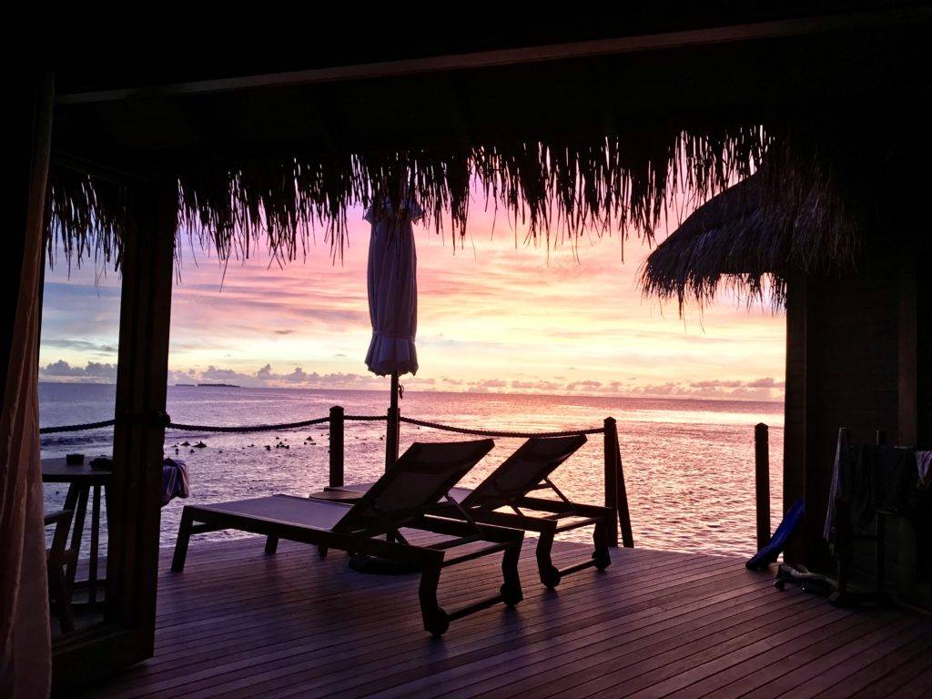 Mirihi Island Resort Maldives Sunrise from overwater villa