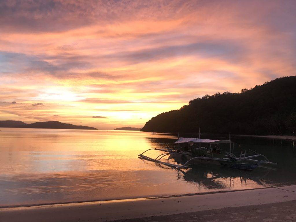 Sunset views Secret Paradise Resort and Turtle Sanctuary Port Barton Palawan Philippines