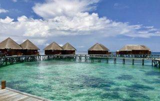 Mirihi Island Resort Maldives: Overwater bungalows in semi circle