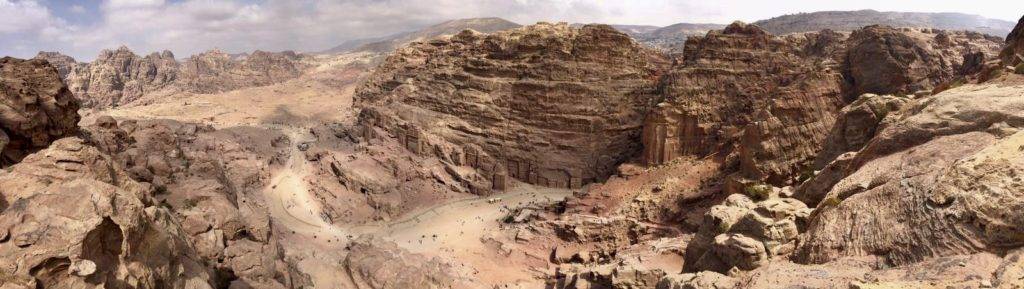 Panoramic views of Petra from Petra hiking trails
