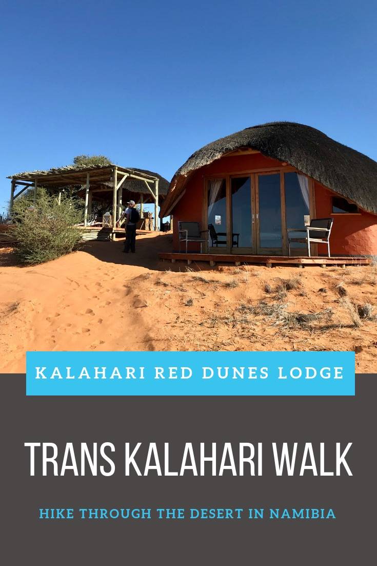 Trans Kalahari Walk Namibia | Keen to for an incredible hike in the Namibia desert with glamping comforts? Check out the Trans Kalahari Walk at the Kalahari Red Dunes Lodge in Namibia. The perfect 2 day trek in the Kalahari Desert for beginner hikers!