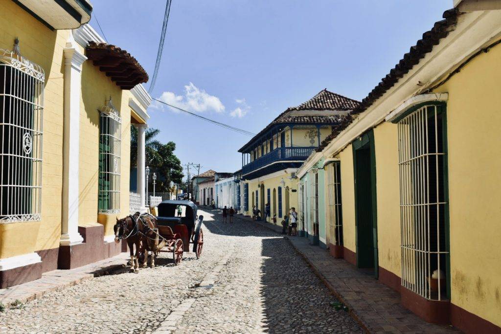 Horse and cart in streets of Trinidad Cuba