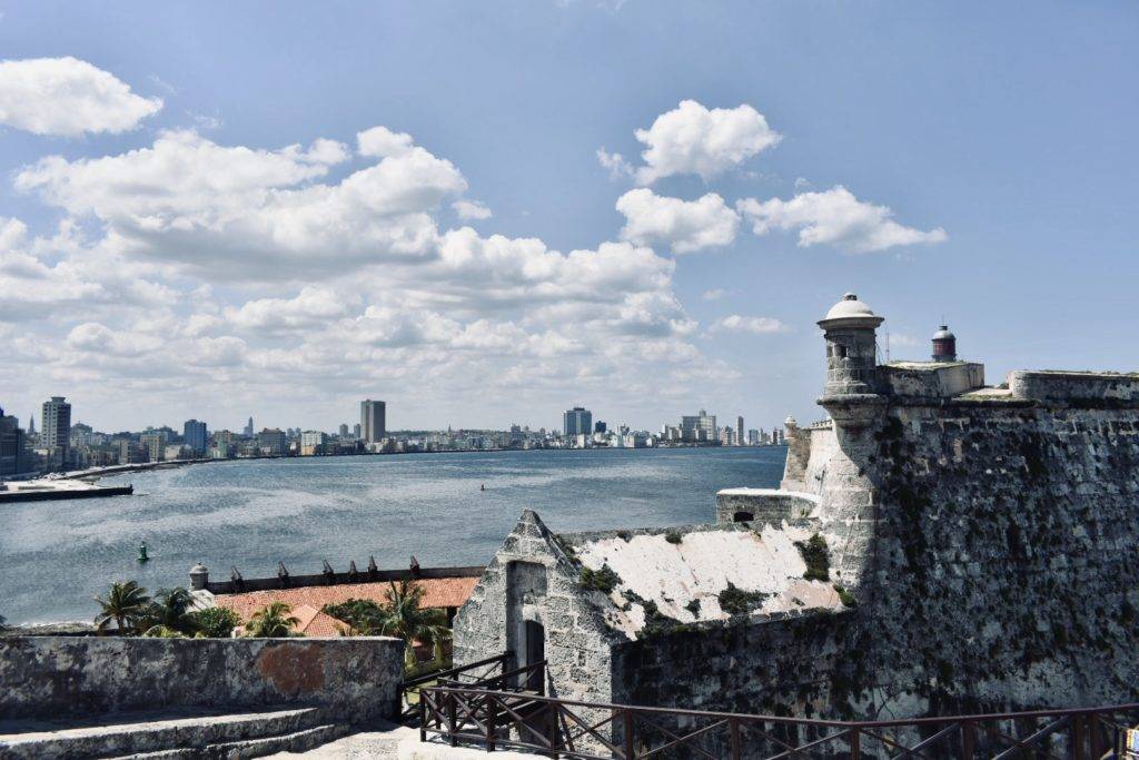 Views over Havana from Castillo de Los tres Reyes de Morro Havana Cuba
