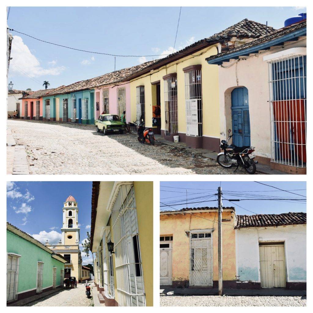Montage of colourful buildings in Trinidad Cuba