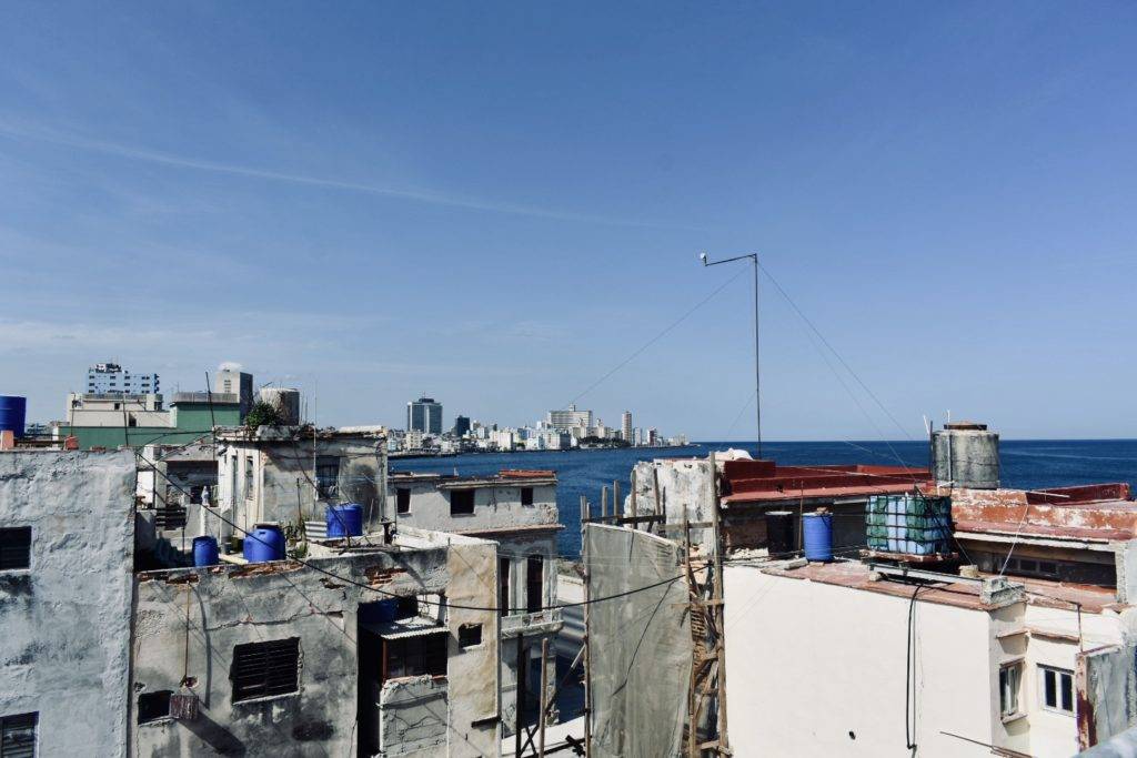 View over Malecon from Casa colonial Yadilis y Yoel II accommodation in Havana Cuba