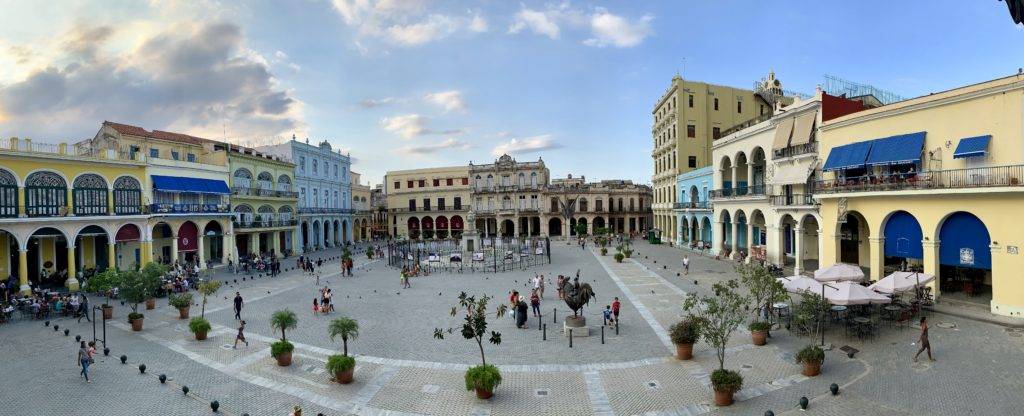 Panoramic view over Plaza Veija in Havana Cuba