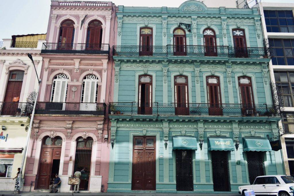 Colorful buildings in Havana Cuba