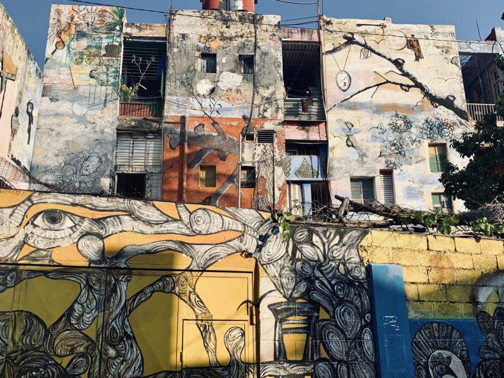 Colorful street art in Callejón de Hamel, Havana Cuba