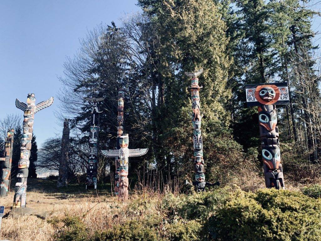 Totem Poles in Stanley Park Vancouver Canada