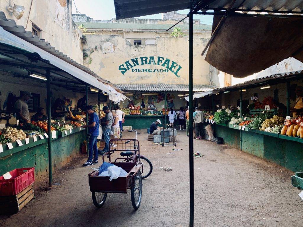 Fresh food market in Havana Cuba