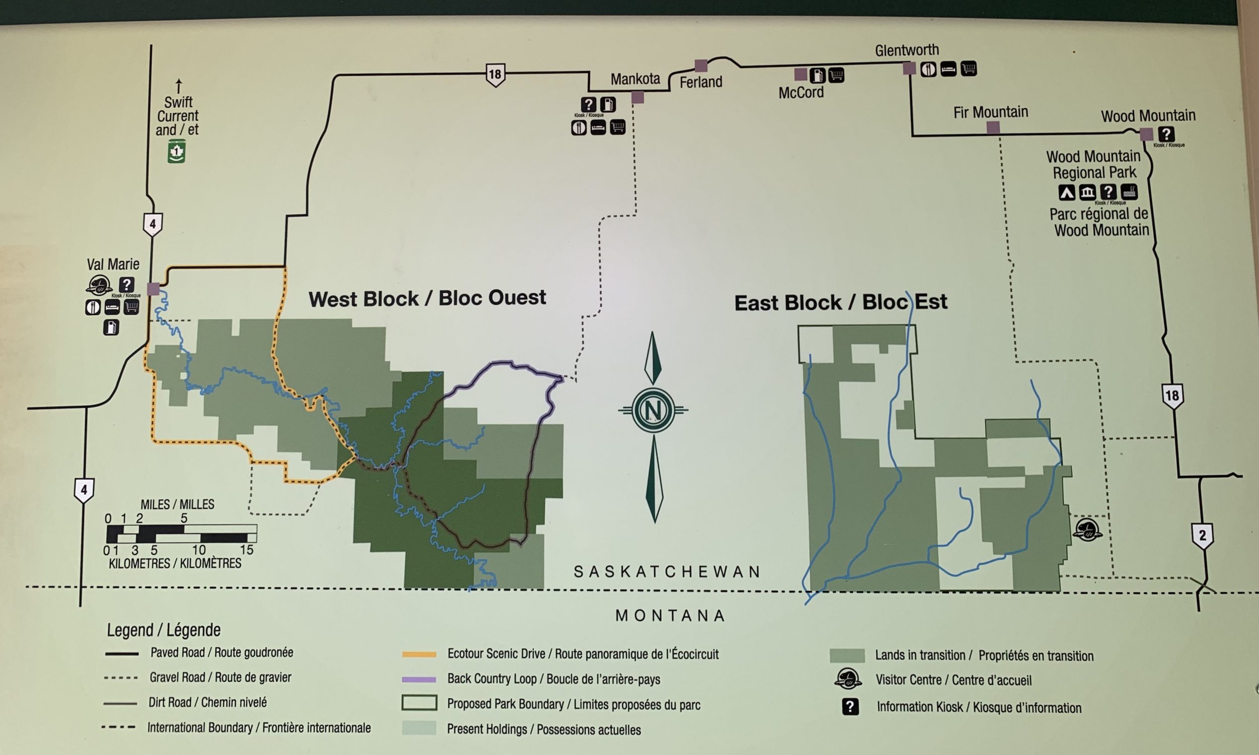 Grasslands National Park Map - Saskatchewan Canada