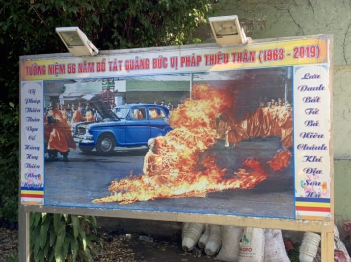 Thích Quảng Đức Vietnamese Buddhist Monk who burned himself at protest in Saigon in 1963 during the Vietnam War